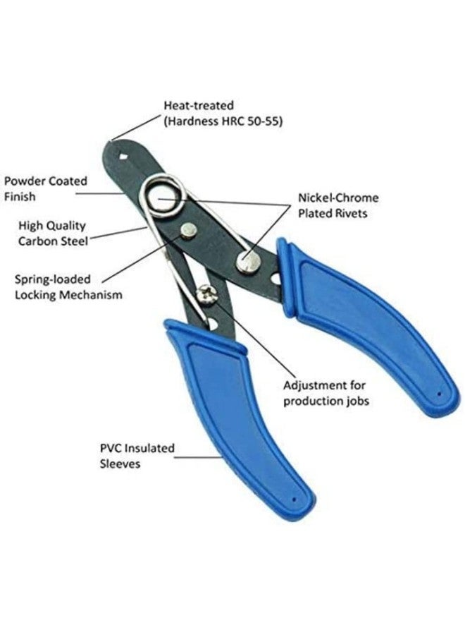 PERFECT TECH أداة تجريد الأسلاك من بيرفكت تك، 5 بوصات | كماشة تجريد الأسلاك | عازل الأسلاك | قاطع أسلاك يدوي | قاطع كابلات | متعددة الاستخدامات ومتينة | للاستخدام الاحترافي | (أزرق وأسود) (1) - Image 4